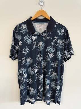Original Penguin Men's Tropical Palm Tree Print Polo Shirt XL